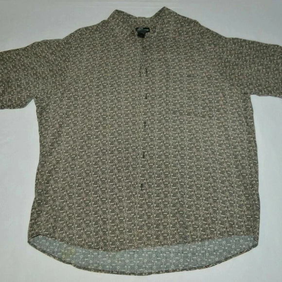 Claiborne Brown Beige Geometric Pattern Mens - Picture 1 of 4